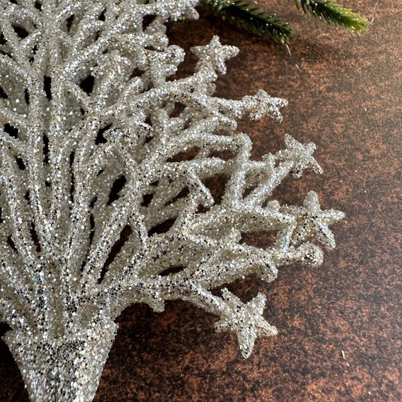 Silver Glitter Christmas Tree Ornament - Picture 2 of 9